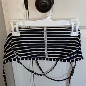 high neck stripe bikini top